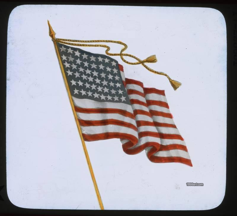 1899art 40 Stars Usa Flag Handcolored 1900s 1899art. Historical photograph from the 1899art Archive.