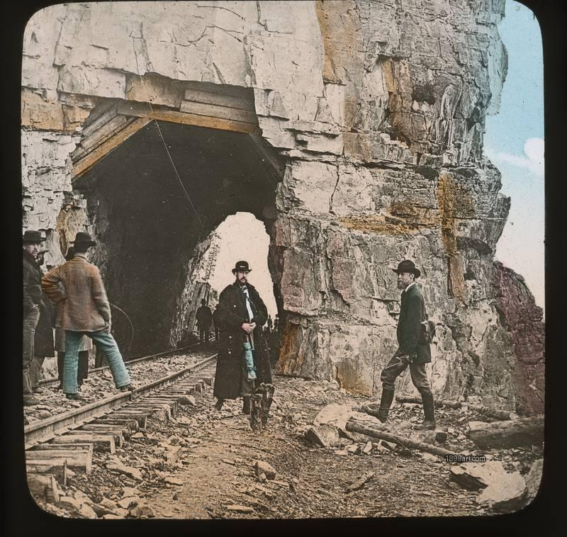 1899art America Tunnel Railroad Handcolored 1900s 1899art. Historical photograph from the 1899art Archive.
