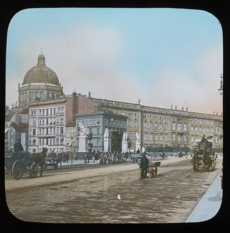 1899art Berlin Royal Palace Berliner Stadtschloss Handcolored Magic Lantern C1910 Handcolored 1900s 1899art. Historical photograph from the 1899art Archive.