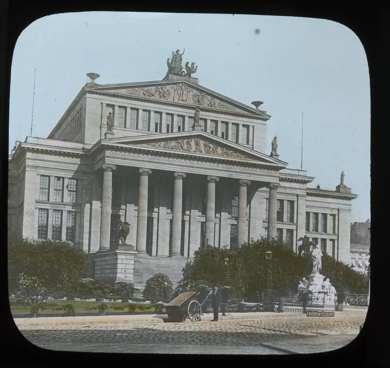 1899art Berlin Schauspielhaus Gendarmenmarkt Handcolored Magic Lantern C1910 Handcolored 1900s 1899art. Historical photograph from the 1899art Archive.