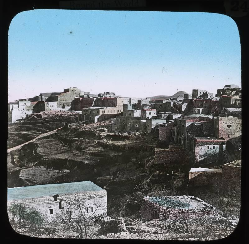 1899art Bethlehem View Hand Colored Glass Slide Handcolored 1890s 1899art. Historical photograph from the 1899art Archive.