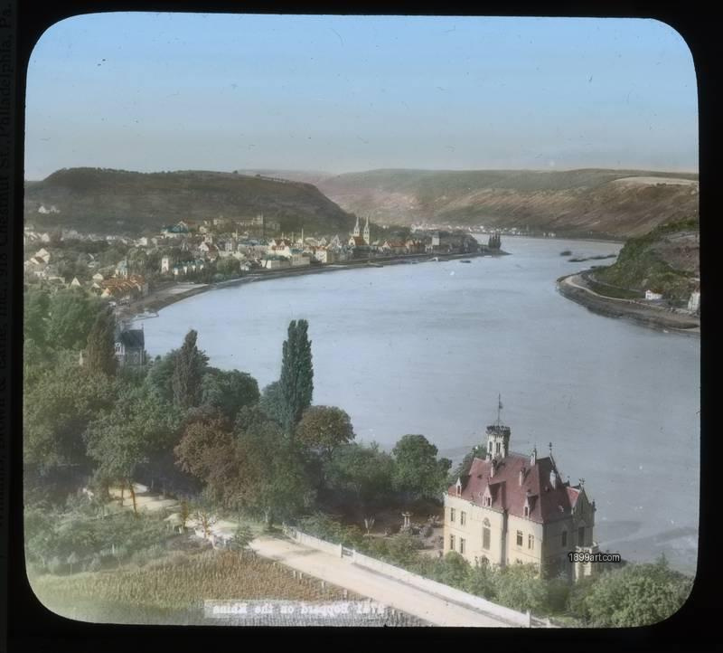 1899art Boppard on the Rhine Germany Handcolored 1900s 1899art. Historical photograph from the 1899art Archive.