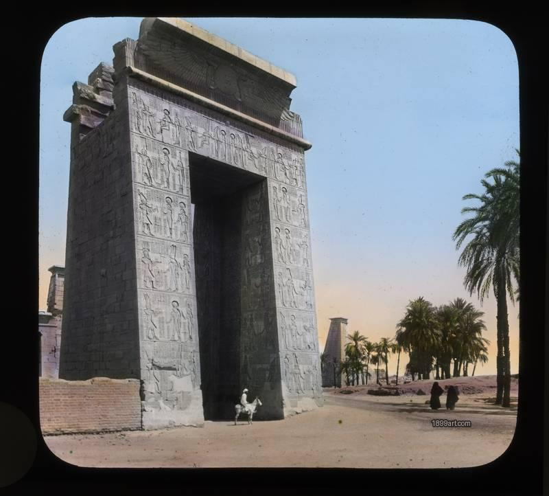 1899art Entrance To Karnak Handcolored 1900s 1899art. Historical photograph from the 1899art Archive.