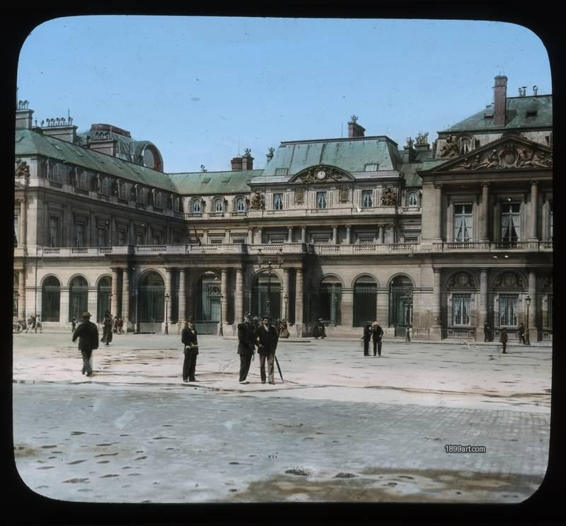 1899art France Paris Place Du Palais Royal Handcolored Glass Slide C1900 Handcolored 1900s 1899art. Historical photograph from the 1899art Archive.