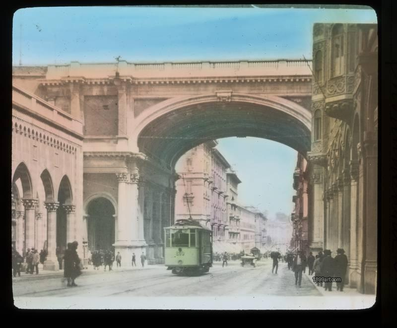 1899art Genoa Monumental Bridge Handcolored 1900s 1899art. Historical photograph from the 1899art Archive.