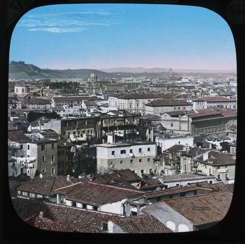1899art Genoa Spianata Di Castelletto City Panorama Hand Colored Glass Slide Handcolored 1900s 1899art. Historical photograph from the 1899art Archive.