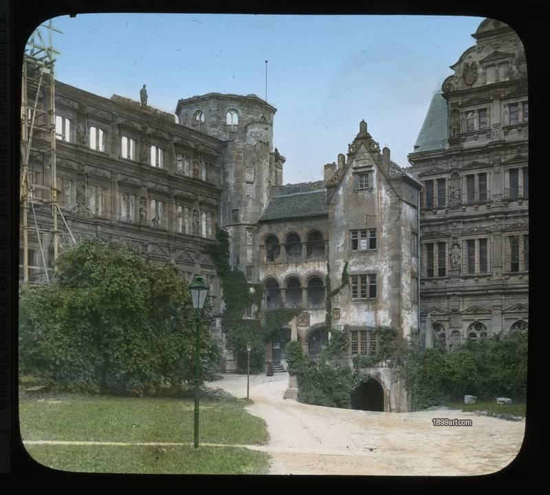1899art Germany Heidelberg Castle Courtyard Handcolored Glassdia C1900 Handcolored 1900s 1899art. Historical photograph from the 1899art Archive.