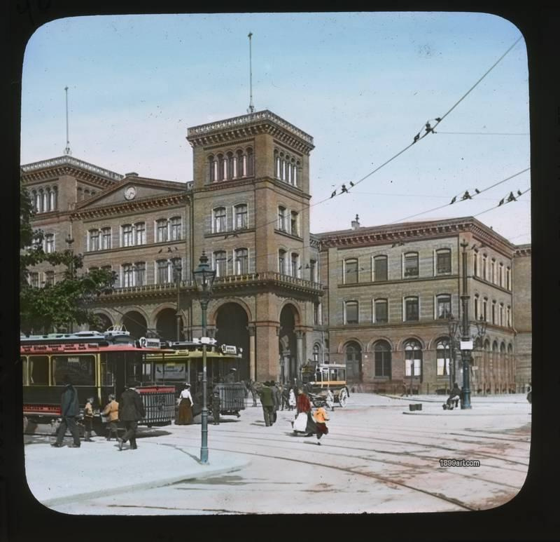 1899art Goerlitzer Bahnhof Handcolored 1900s 1899art. Historical photograph from the 1899art Archive.