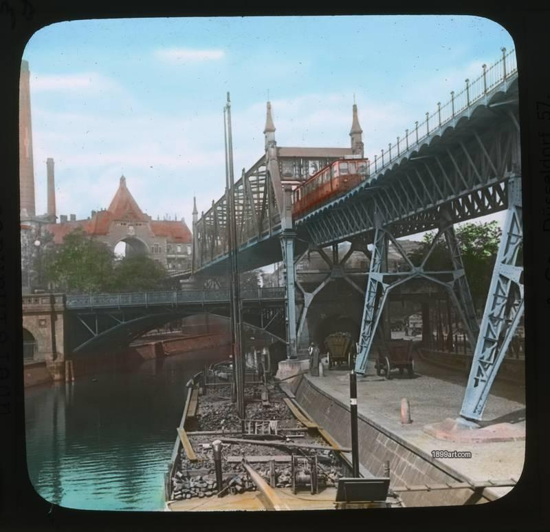 1899art Hochbahnhof Berlin Bahnhof Verkehrsmuseum 1900 Handcolored 1900s 1899art. Historical photograph from the 1899art Archive.