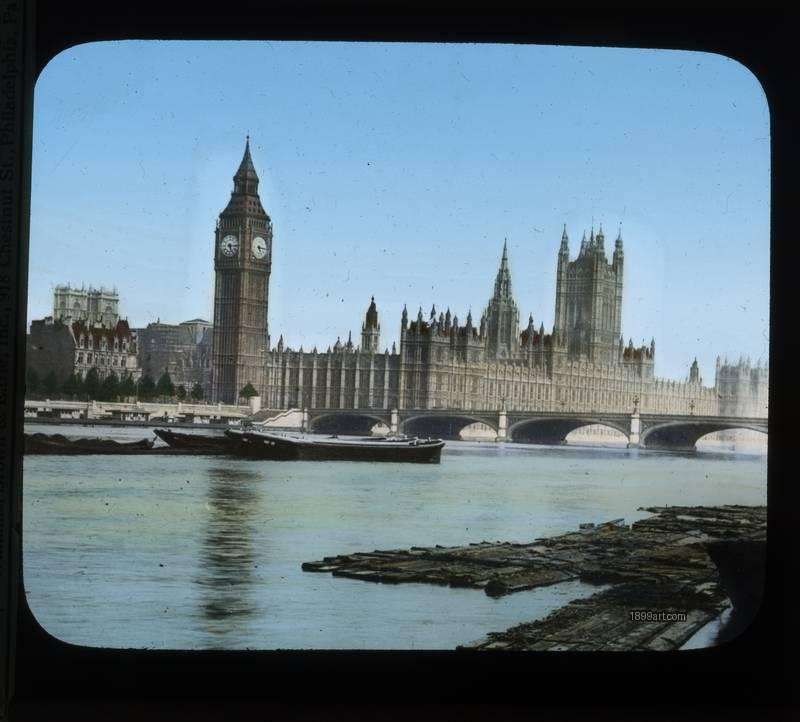 1899art House of Parliament London England Handcolored 1900s 1899art. Historical photograph from the 1899art Archive.