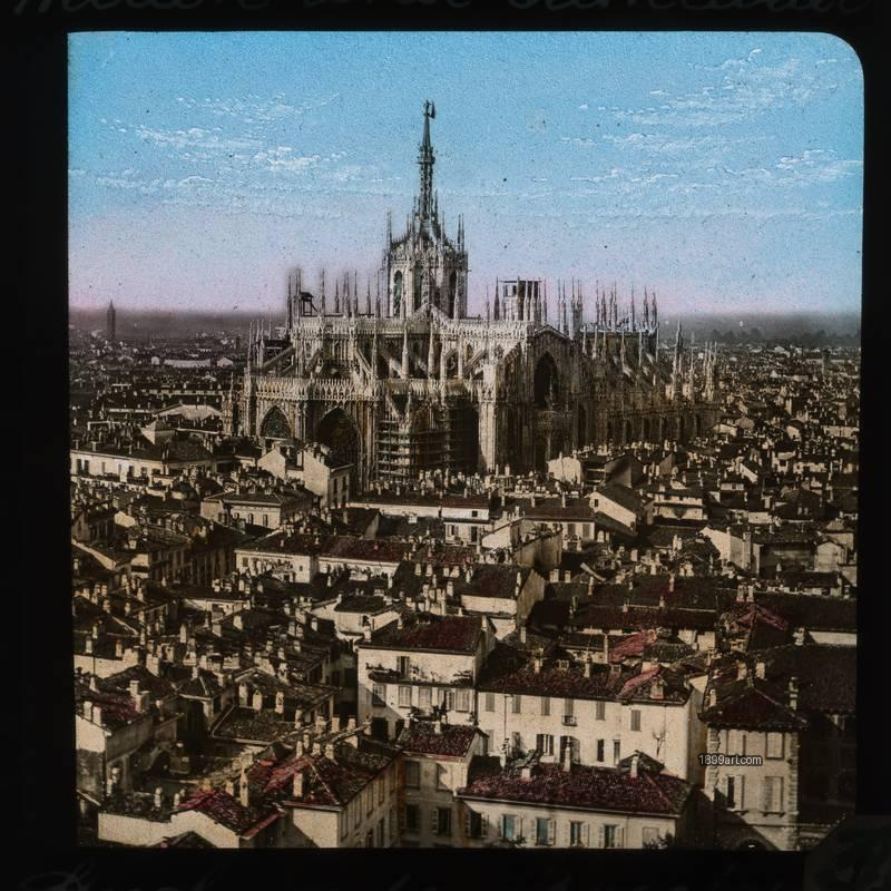 1899art Mailand Kathedrale Handcolored 1900s 1899art. Historical photograph from the 1899art Archive.