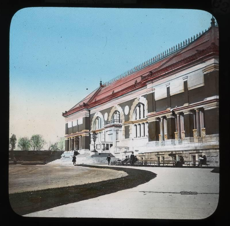 1899art New York Metropolitan Museum of Art Central Park View Hand Colored Glass Slide Handcolored 1890s 1899art. Historical photograph from the 1899art Archive.