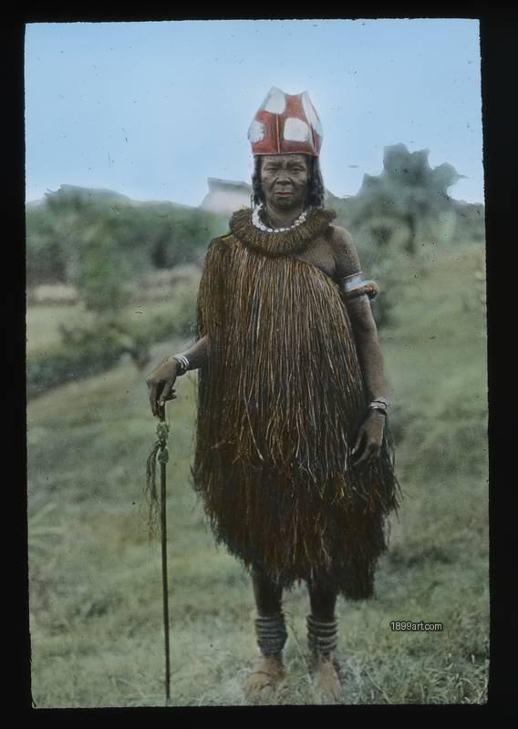 1899art Orcerress Dressed in Raffia Handcolored 1900s 1899art. Historical photograph from the 1899art Archive.