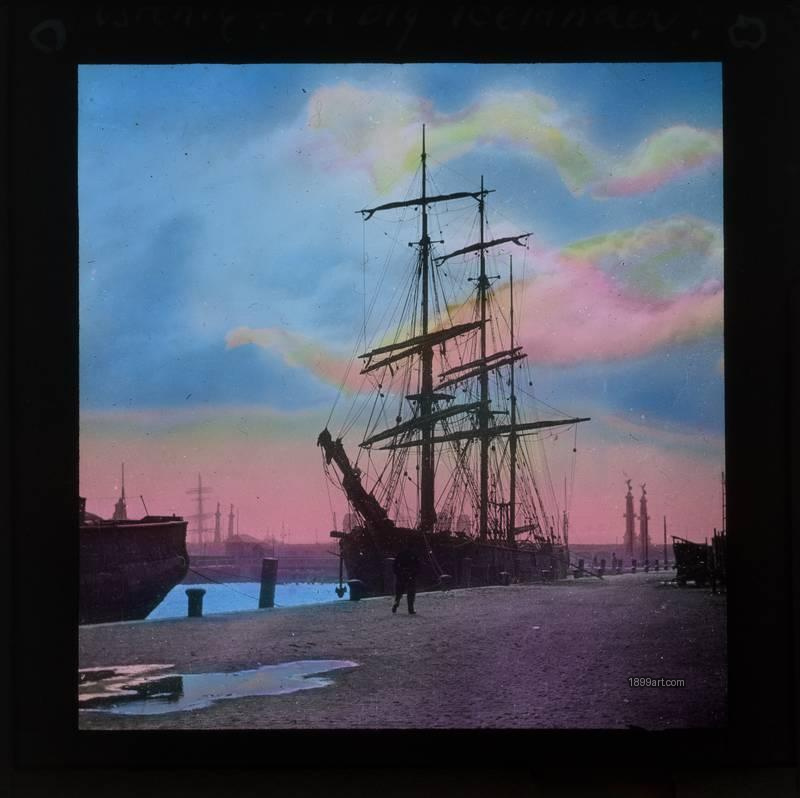 1899art Ostende Segelboot Handcolored 1900s 1899art. Historical photograph from the 1899art Archive.