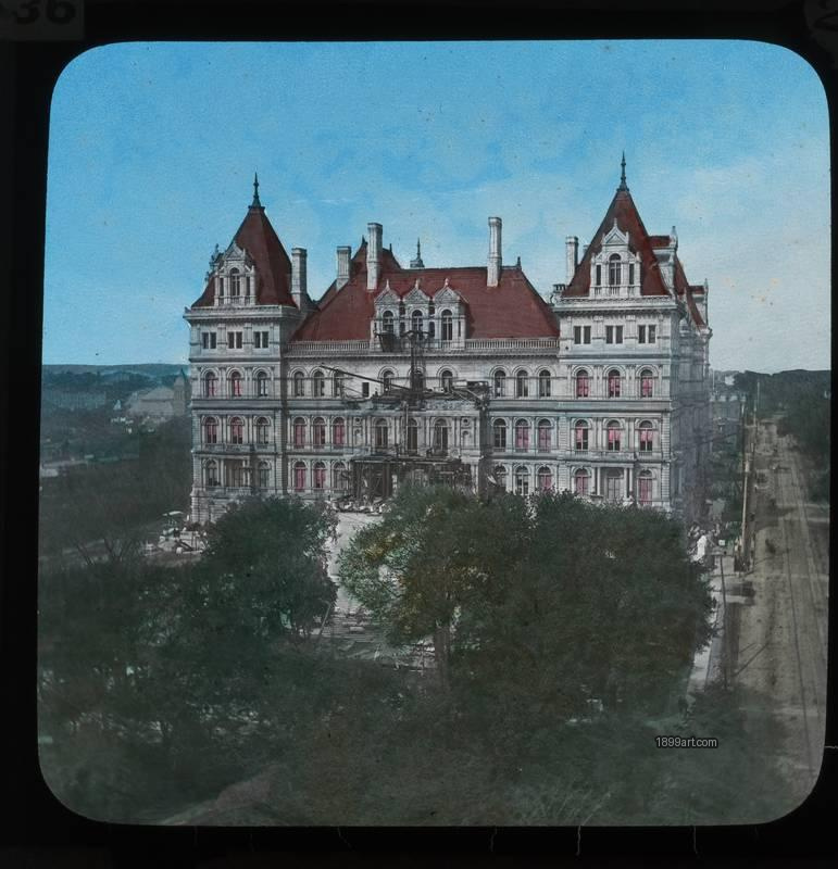 1899art Quebec City Hotel Du Parlement Parliament Building Hand Colored Glass Slide Handcolored 1890s 1899art. Historical photograph from the 1899art Archive.