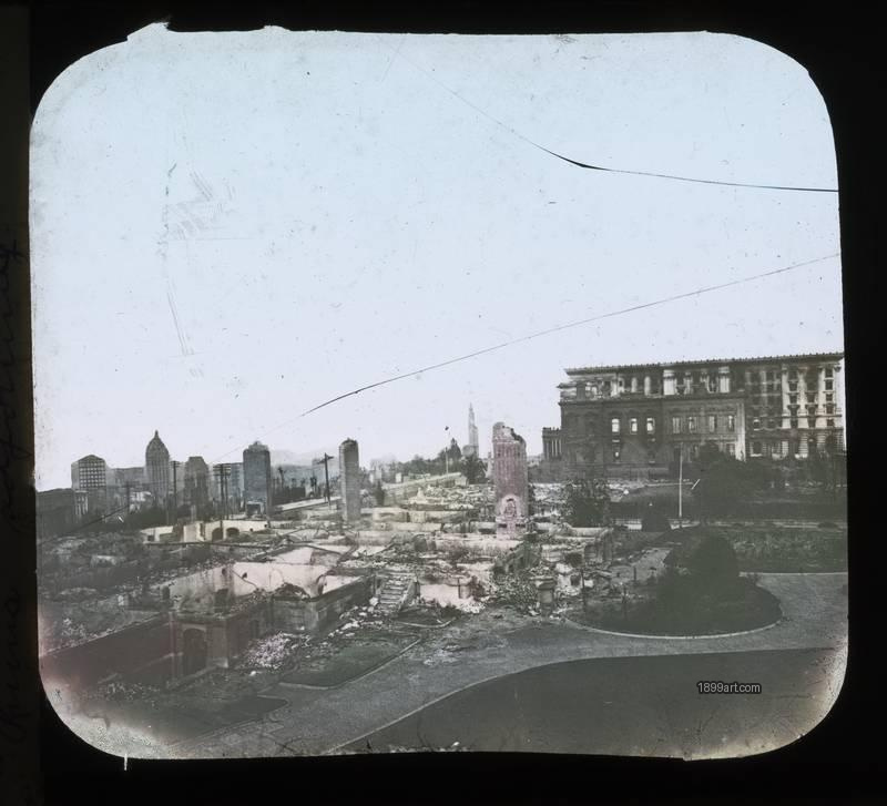 1899art San Francisco Fairmont Hotel and Opera House Ruins C1906 Handcolored 1900s 1899art. Historical photograph from the 1899art Archive.