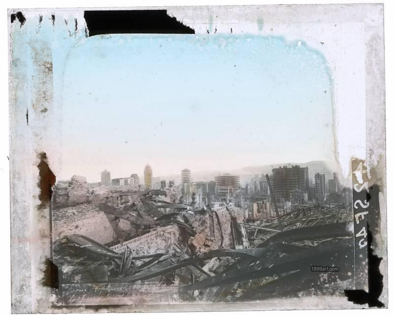 1899art San Francisco Post Earthquake Cityscape Ruins C1906 Handcolored 1900s 1899art. Historical photograph from the 1899art Archive.
