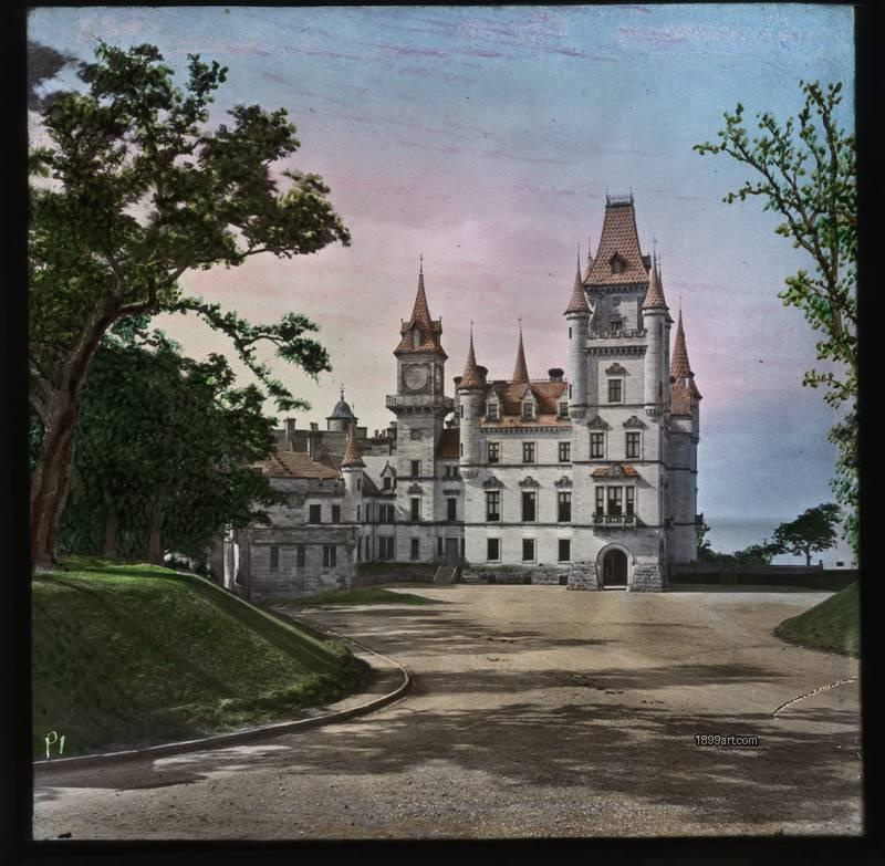 1899art Scotland Dunrobin Castle View Hand Colored Glass Slide Handcolored 1900s 1899art. Historical photograph from the 1899art Archive.