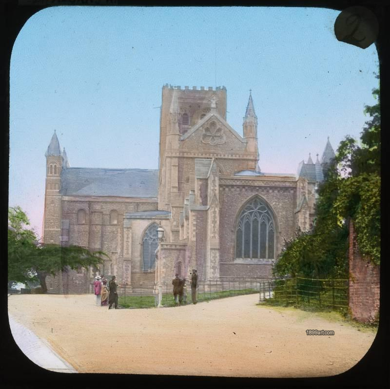 1899art St Alban Church England Handcolored 1900s 1899art. Historical photograph from the 1899art Archive.