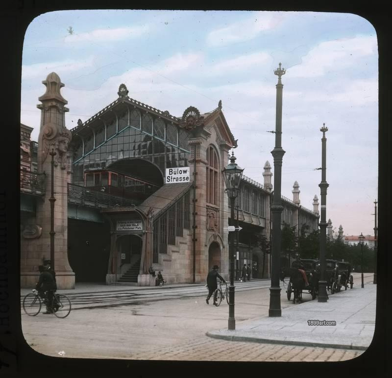 1899art Berlin Bülowstraße Hochbahnhof Handcolored 1900s 1899art. Historical photograph from the 1899art Archive.
