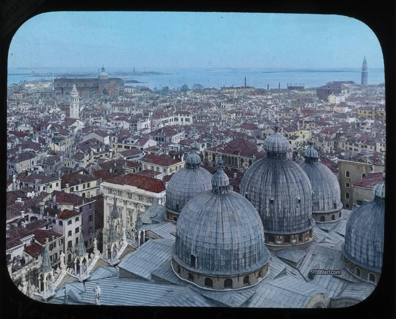 1899art Venice From Campanile Top of Five Domes Handcolored 1900s 1899art. Historical photograph from the 1899art Archive.