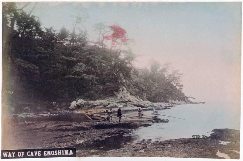 1899art Japan Way of Cave, Enoshima, c. 1890 Handcolored 1899art. Historical photograph from the 1899art Archive.