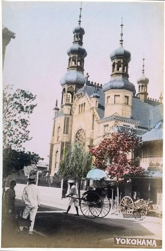 1899art Japan Yokohama – Sacred Heart Cathedral (Yamate), c. 1900 Handcolored 1899art. Historical photograph from the 1899art Archive.