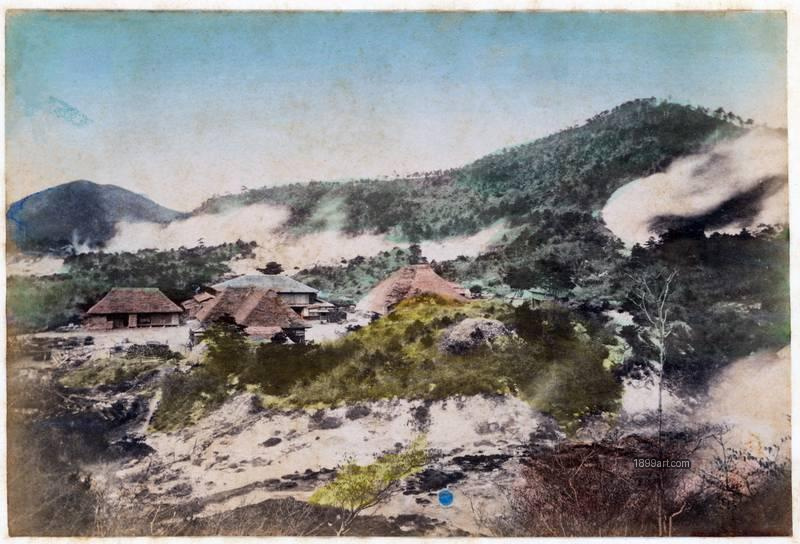 1899art Unzen hot springs at Kojukō, Shimabara Peninsula, Japan 1899art. Historical photograph from the 1899art Archive.