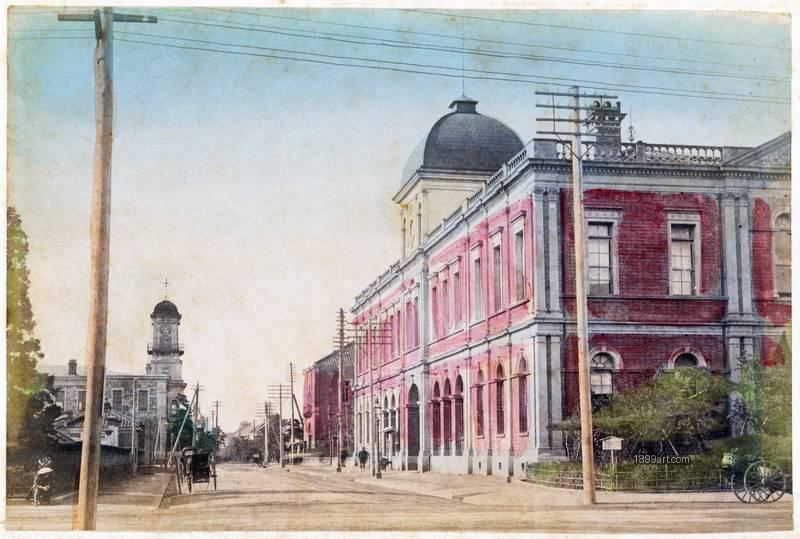 1899art Yokohama Post Office and early international postal services in Meiji Japan 1899art. Historical photograph from the 1899art Archive.