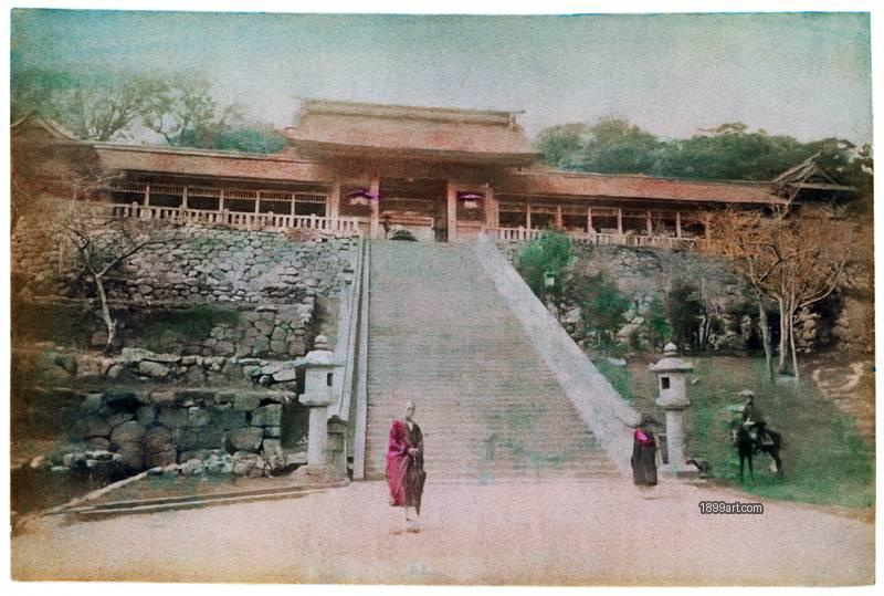 1899art The Suwa Shrine (Suwa-jinja) in Nagasaki, Japan, as it appeared in the late 19th or early 20th century. Historical photograph from the 1899art Archive.