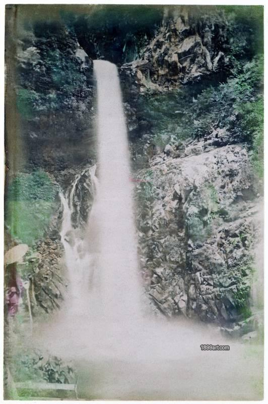 1899art The Nunobiki Falls near Kobe, Japan. Handcolored 1900s 1899art. Historical photograph from the 1899art Archive.