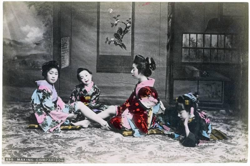 1899art Japan Making Comparison (No. 890) — Studio Genre Scene by Kusakabe Kimbei Handcolored 1900s 1899art. Historical photograph from the 1899art Archive.