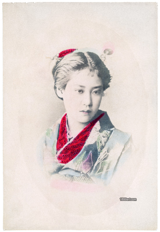 1899art Officer’s Daughter, Japan, Meiji Period (1880s) Handcolored 1899art. Historical photograph from the 1899art Archive.