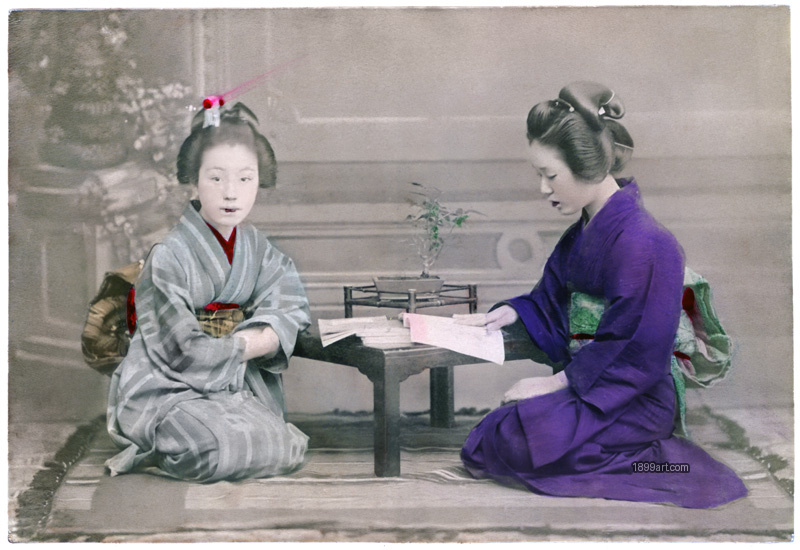 Hand-colored photograph from Japan around 1890.